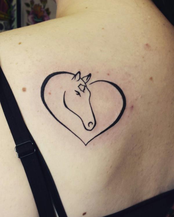 Simple horse heart tattoo
