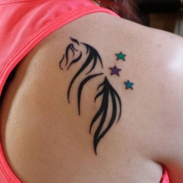 Tribal horse tattoo