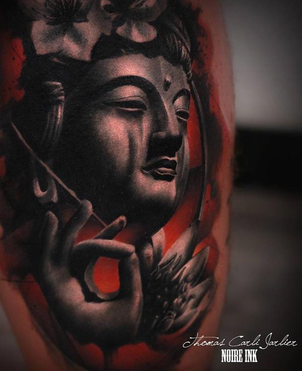 Buddha porträtt tatuering-12