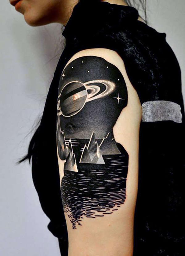 40 Space Tattoo Ideas  Art and Design