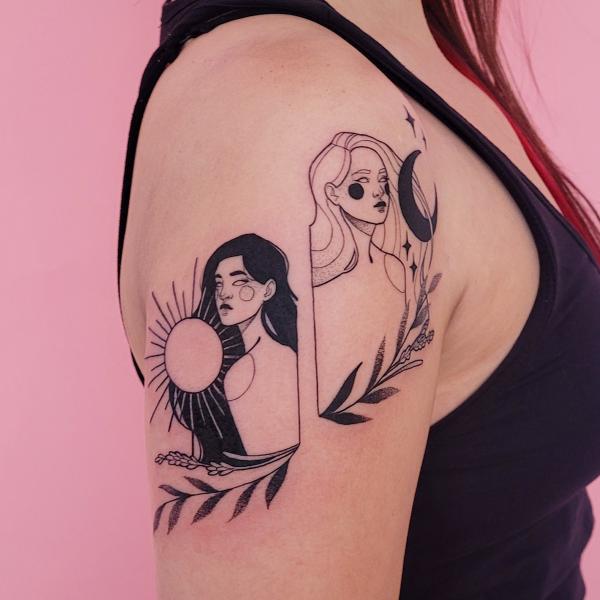 Yin Yang gemini tattoo