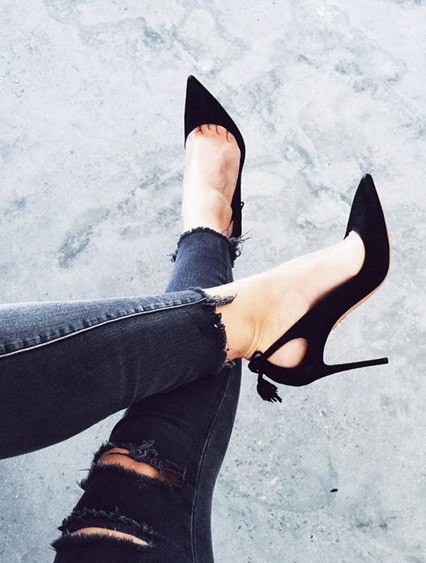 black heels shoes
