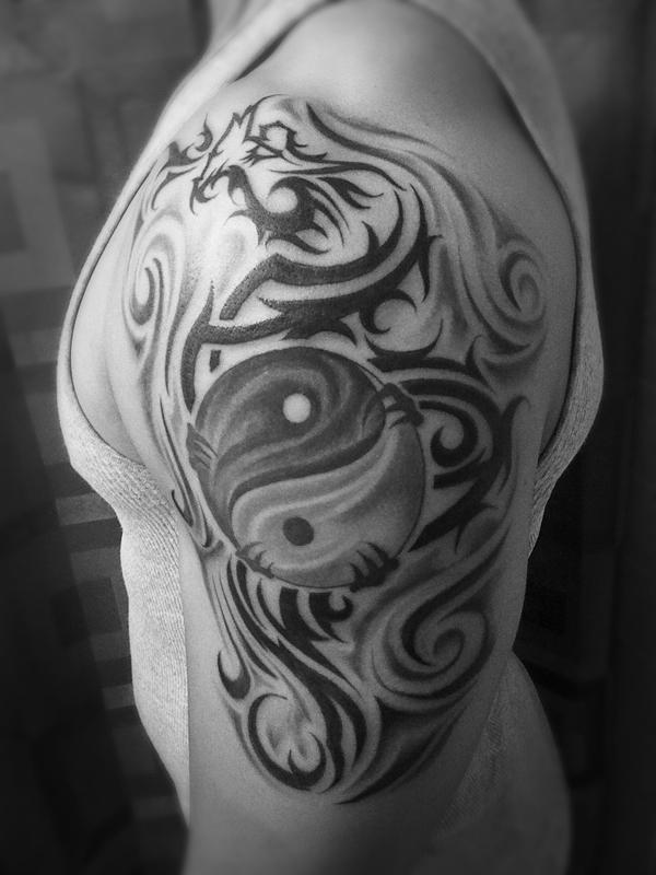 tribal designs ying yang tattoo -4