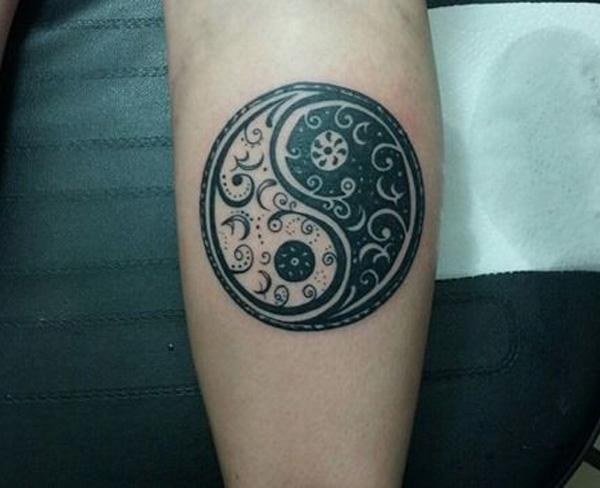 Pretty and intricate Yin Yang tattoo
