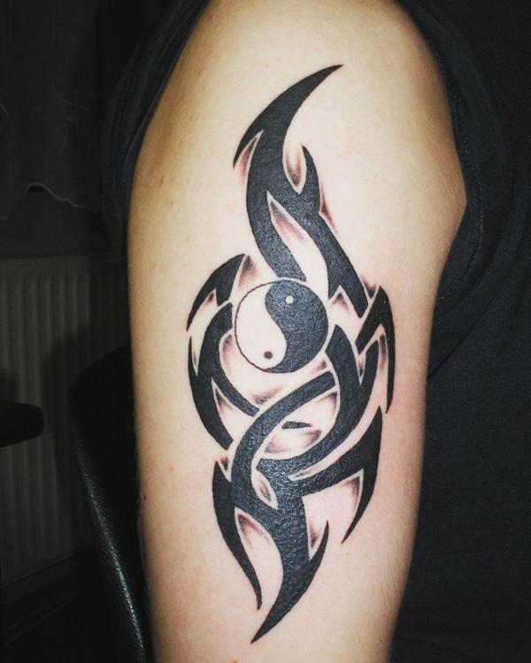 yin yang tribal tattoo