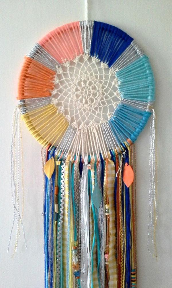Colorful Dreamcatcher with Doily