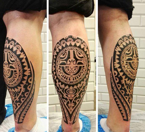 Tribe calf tattoo-17