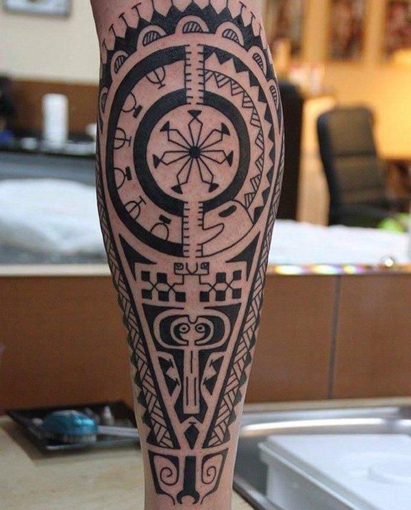 Tribe calf tattoo-19