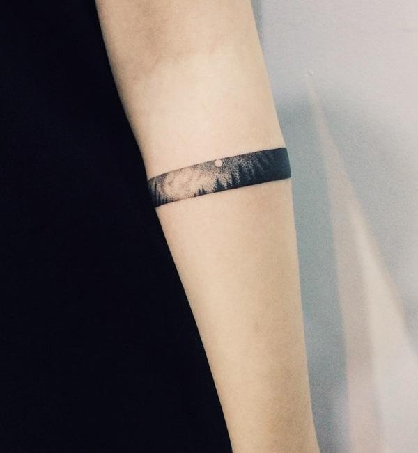 Landscape Armband Tattoo for Ladies, Geometric Armband Tattoo, Dotwork Armband  Tattoo, Upper Armband Tattoo, Bicep Armband Tattoo - Etsy