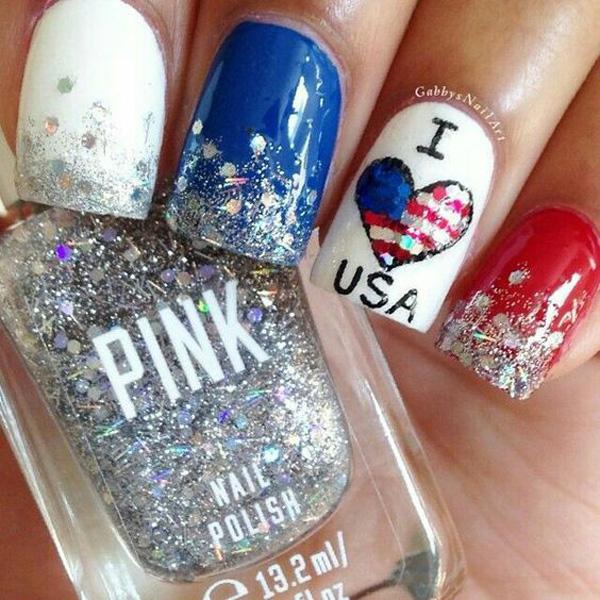 4th of July Nail Art - Rhinestones Unlimited