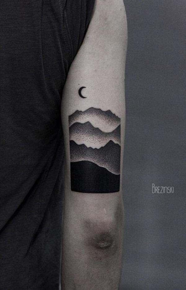 Mountain and Tree Tattoo - Tattoo Build