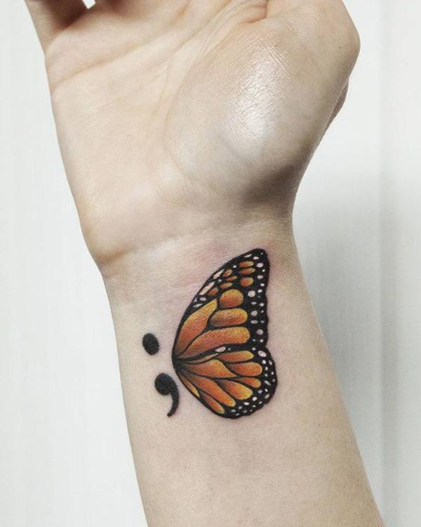 Semicolon Temporary Tattoo / watercolor tattoo / small tattoo