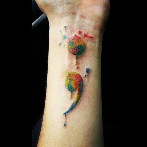 Tattoo uploaded by Lindsay Crane • Semicolon tattoo and arrow • Tattoodo