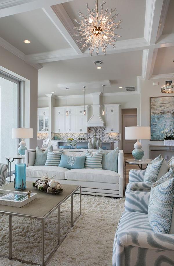 Coastal style living room idea-30