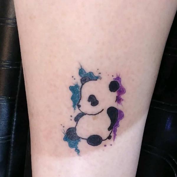 Panda semicolon tattoo