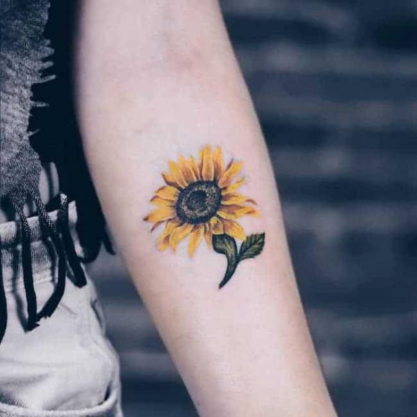 Sunflower semicolon tattoo