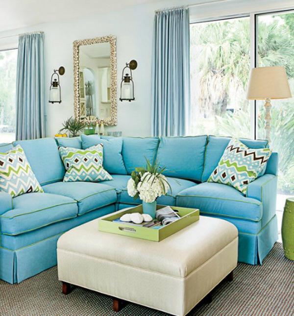 blue sandy beige coastal livingroom