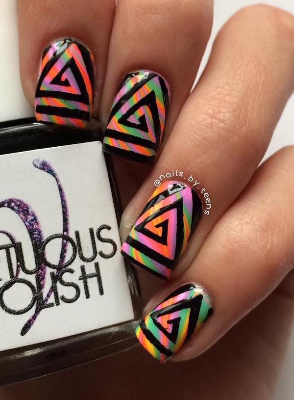 rainbow nail art-10