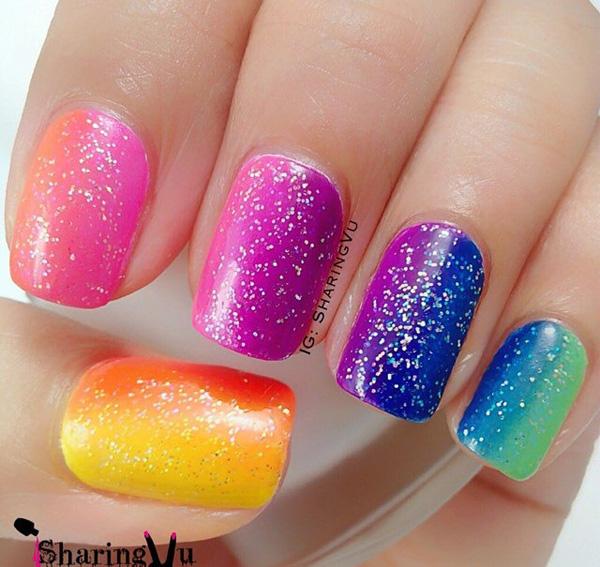 30+ Rainbow Nail Art Ideas | Art and Design