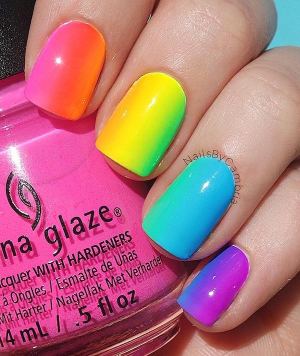 30+ Rainbow Nail Art Ideas | Art and Design