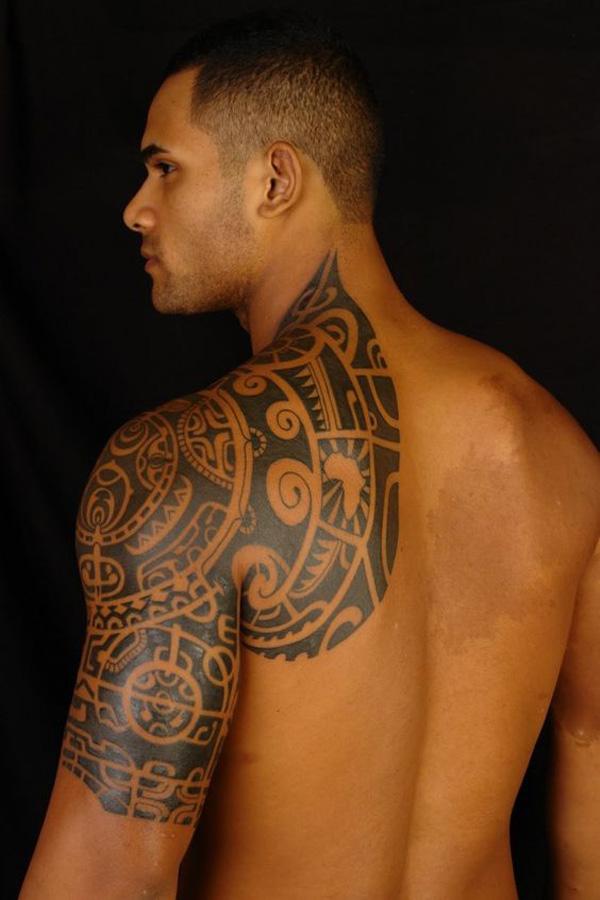 Polynesian Tribal Shoulder Tattoo