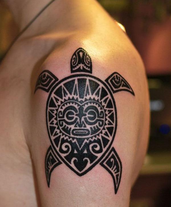 Shoulder Tribal Turtle Tattoo for Men