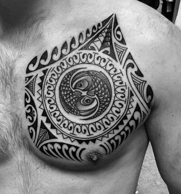 Marquesan Breast Tattoo Design