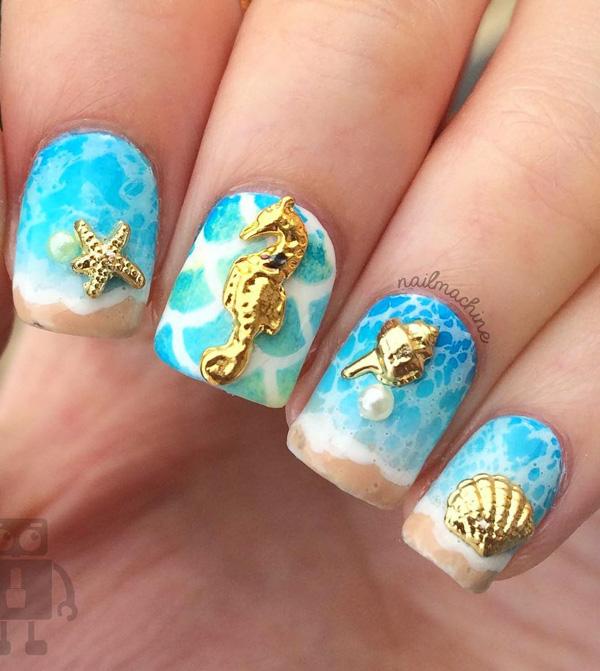 45 Ocean Nail Art Ideas | Art and Design