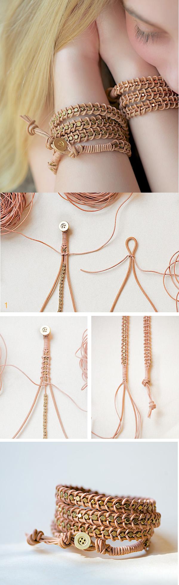 Leather Wrap Bracelet Tutorial-17