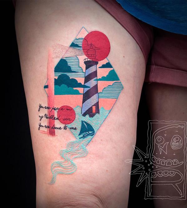 30+ Lighthouse Tattoo Ideas | Cuded
