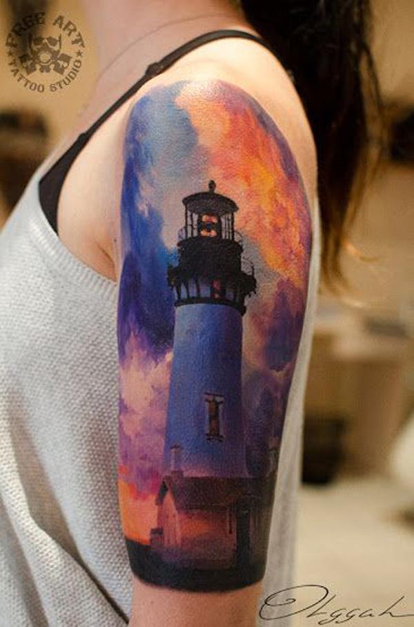 Lighthouse Tattoo Print - Etsy Hong Kong