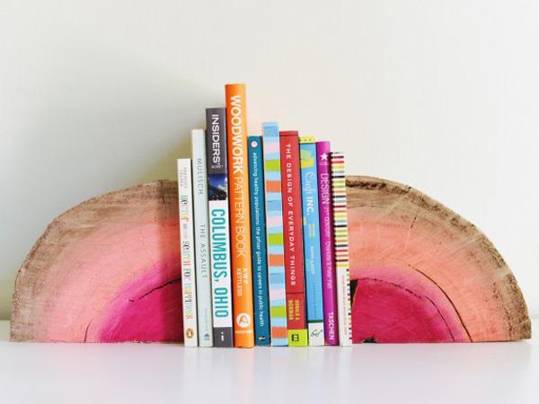 use-quarter-sofa-log-to-form-colorful-bookends