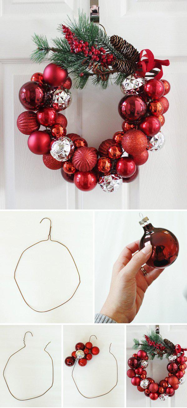 a-christmas-ornament-wreath-with-a-wire-hanger