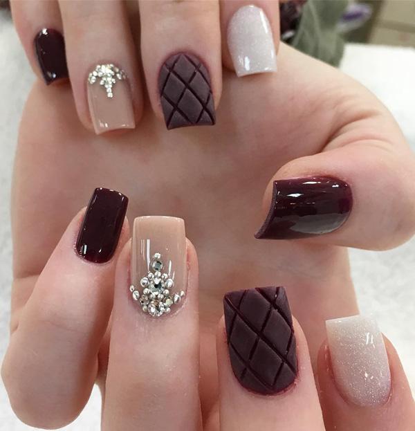Cute Little Nails with Dark Red Gel Polish Cover Stock Image  Image of  jewellery manicure 192968957