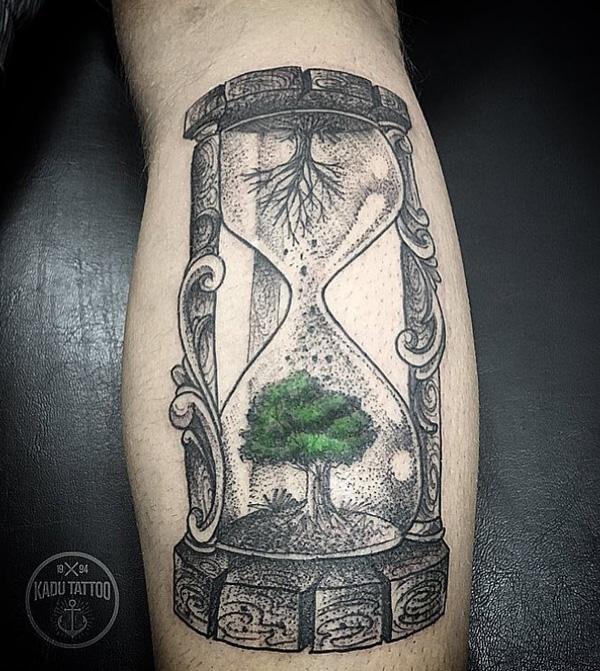 Skull hourglass done by Tyler Nguyen out of My Little Needle Tattoos  Plymouth MI  rtattoo