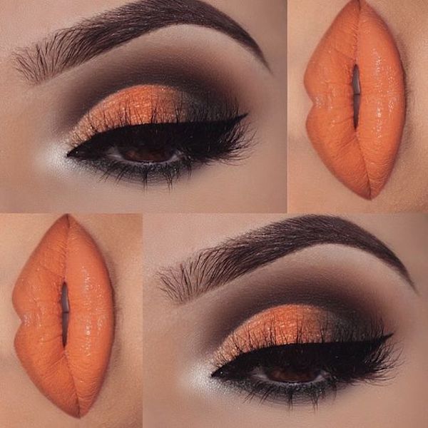 A pop of orange make up