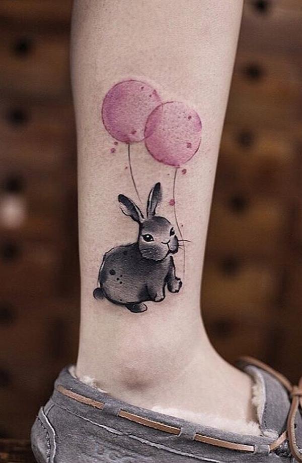 Cute rabbit done by Laikin from Thermal Ink in Montreal Canada  rtattoo