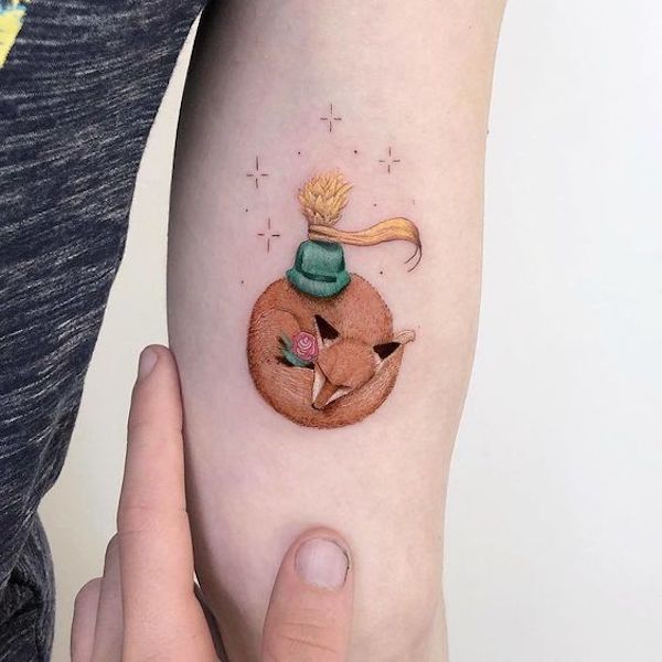 Cute small fox tattoo