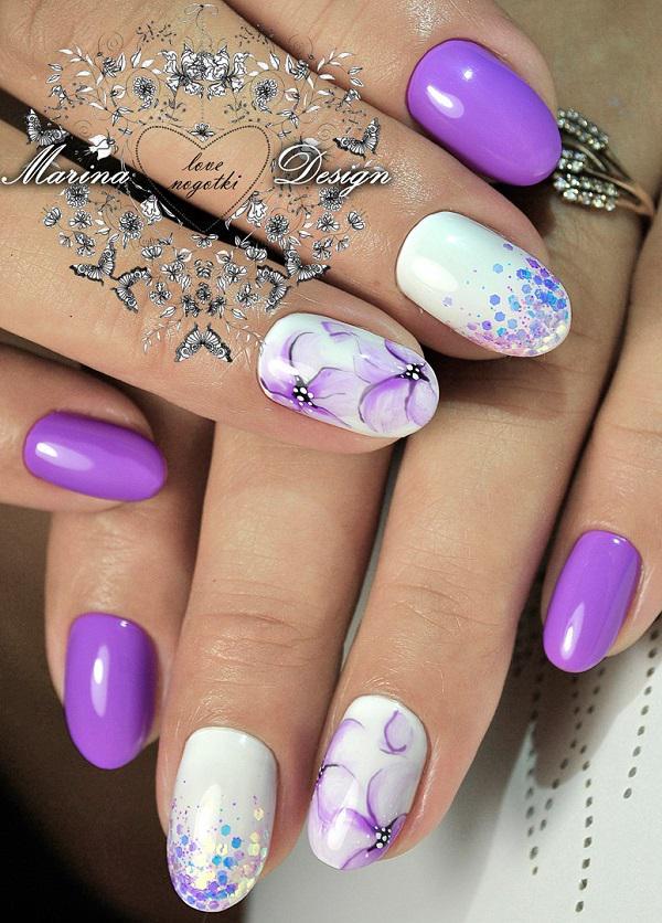 Purple Nail Art Designs 7