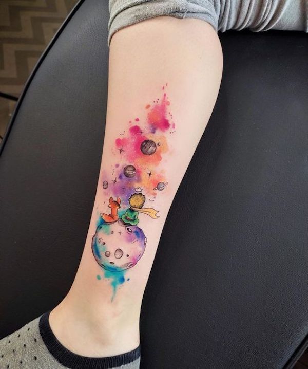 Watercolour the little prince tattoo