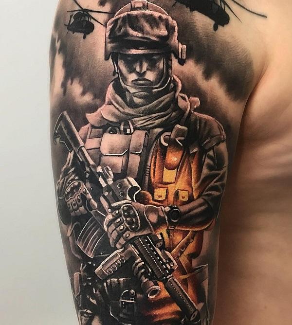 50 Fallen Soldier Tattoo Designs For Men  Memorial Ideas