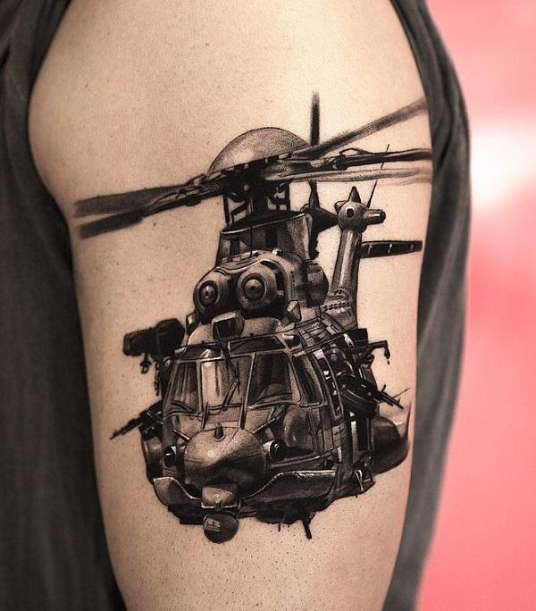 Helicopter Tattoo  Etsy