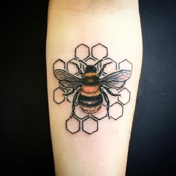 Bees and Honeycomb Tattoo Idea