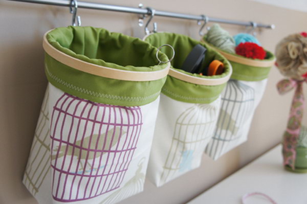 DIY fabric hanging bags