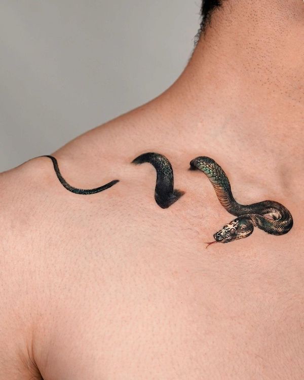 Tattoo uploaded by Vipul Chaudhary • Snake tattoo design |Snake tattoo |Snake  tattoo ideas |Tattoo for boys |Boys tattoo design • Tattoodo