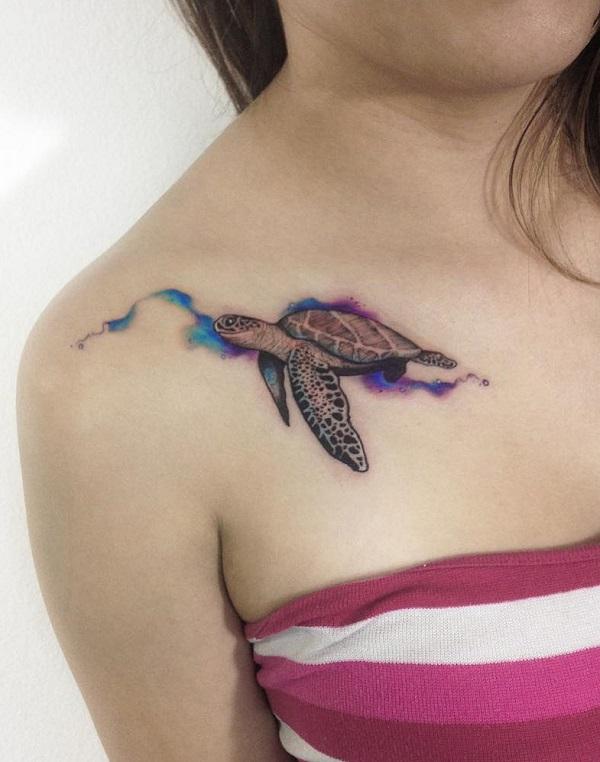 Turtle Clavicle tattoo