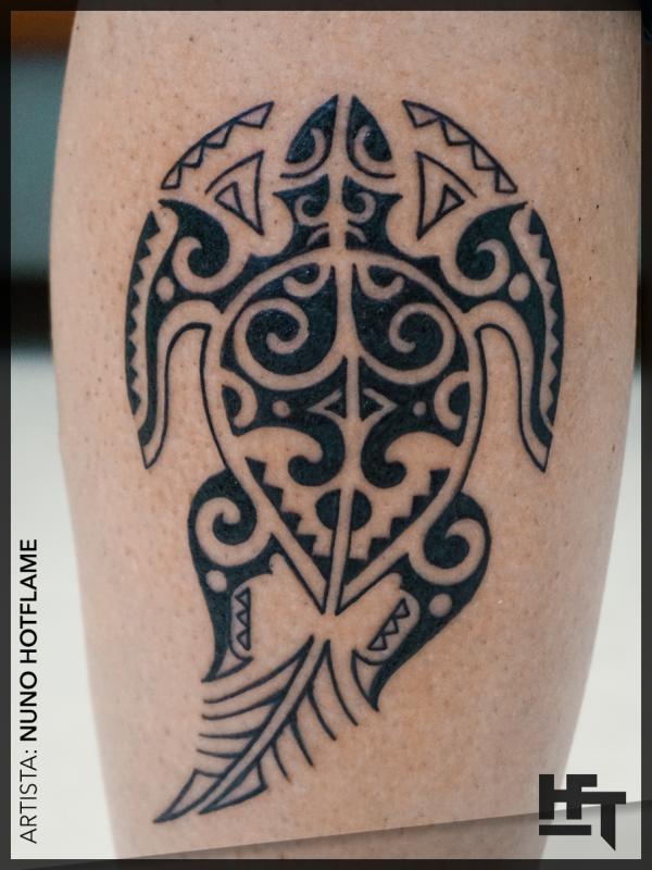 Tribal turtle tattoo