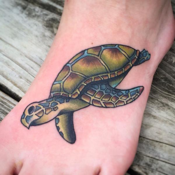 Turtle foot tattoo