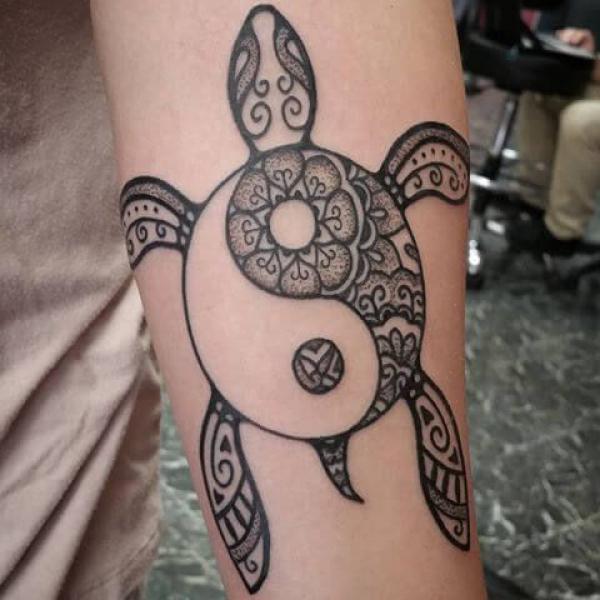Yin Yang turtle tattoo