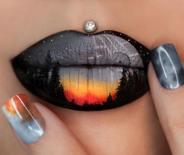 Matching nails and lipstick
